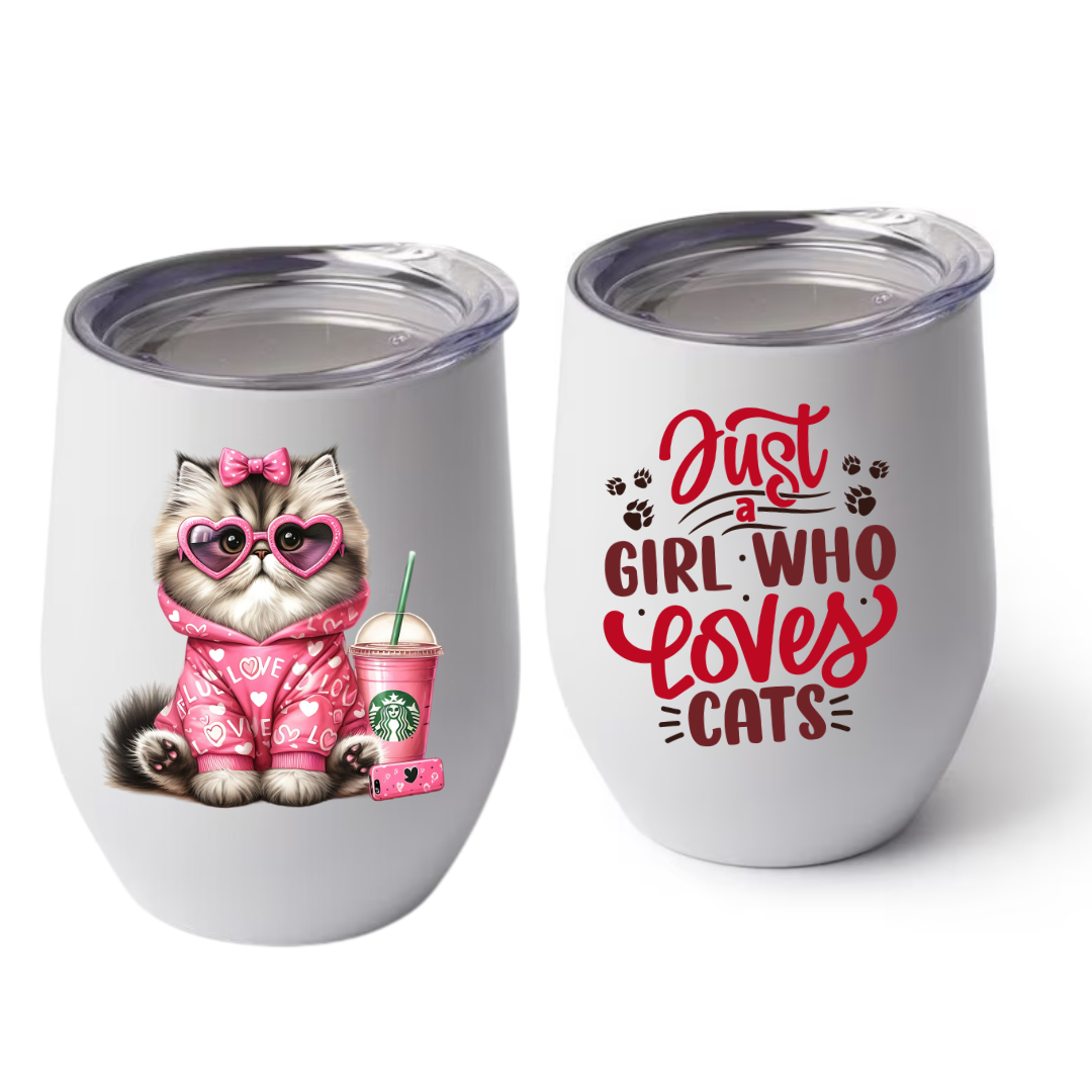 Cute Cat Wine Tumbler 1