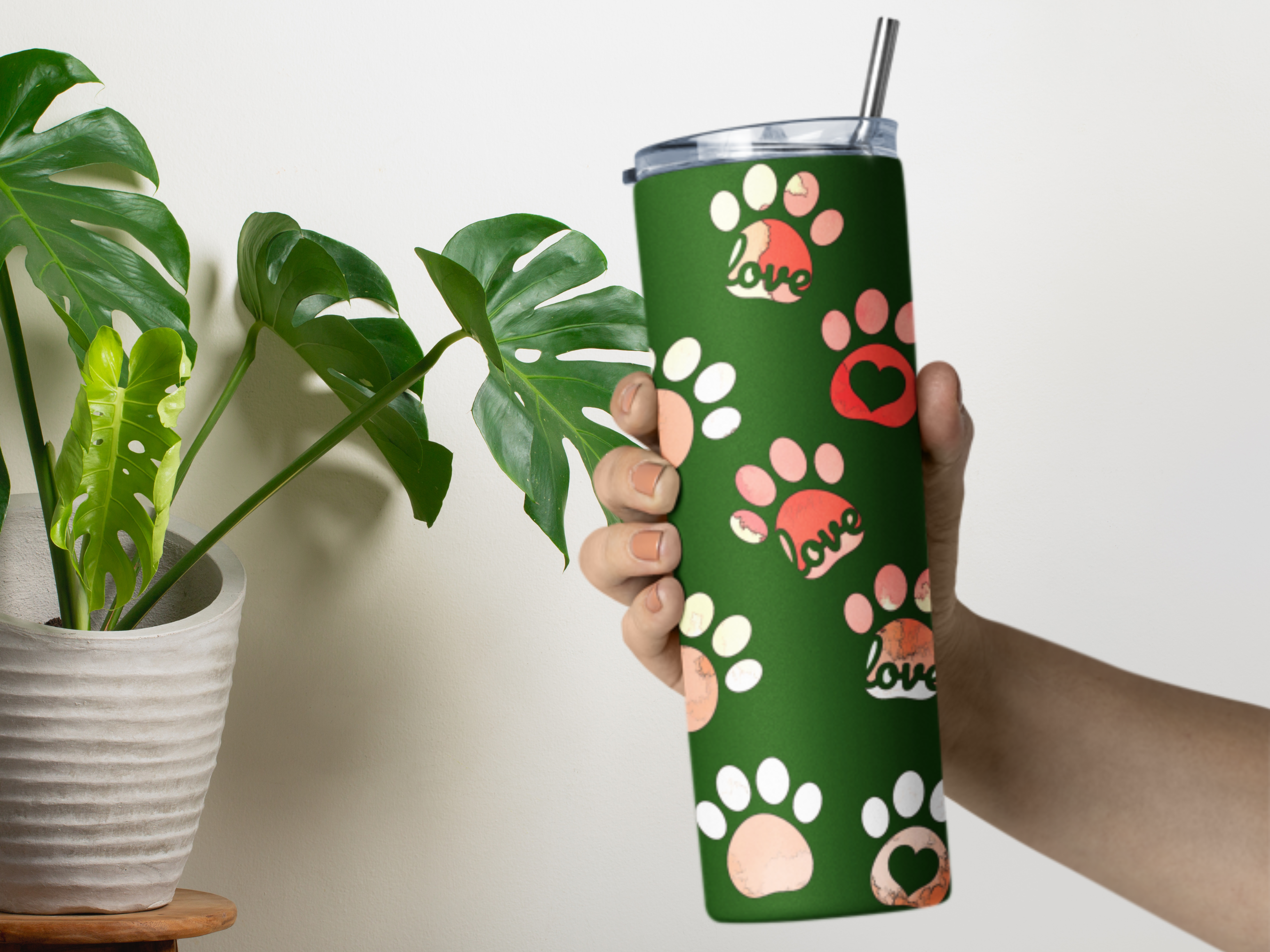 Cartoon Paws Skinny Tumbler